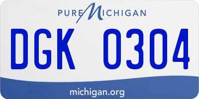 MI license plate DGK0304
