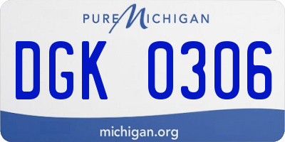 MI license plate DGK0306