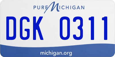 MI license plate DGK0311