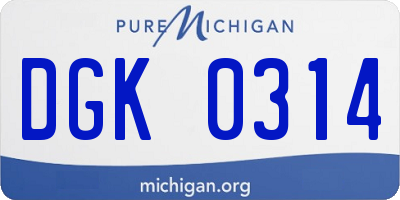 MI license plate DGK0314