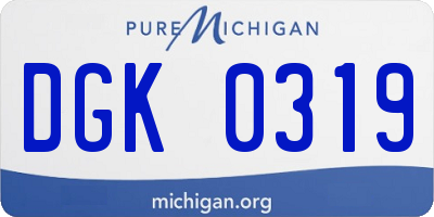 MI license plate DGK0319