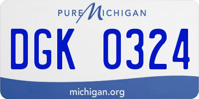 MI license plate DGK0324
