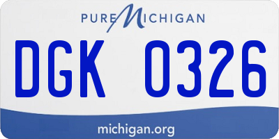 MI license plate DGK0326