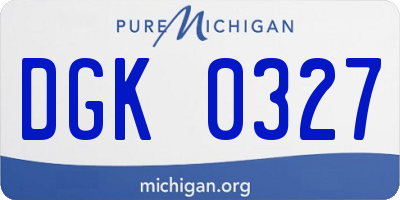 MI license plate DGK0327