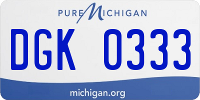 MI license plate DGK0333