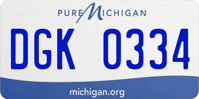 MI license plate DGK0334