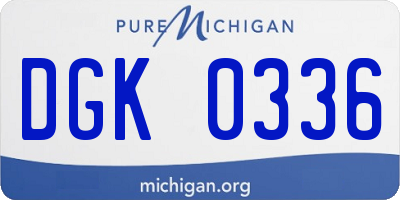 MI license plate DGK0336