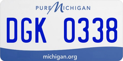 MI license plate DGK0338