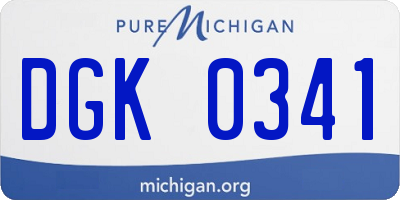 MI license plate DGK0341