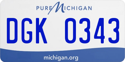 MI license plate DGK0343
