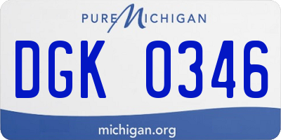 MI license plate DGK0346