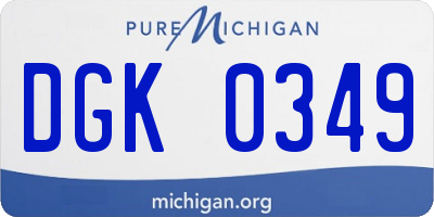 MI license plate DGK0349