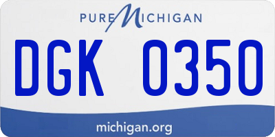 MI license plate DGK0350