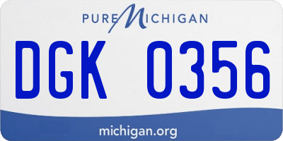 MI license plate DGK0356