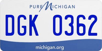 MI license plate DGK0362