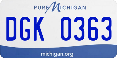 MI license plate DGK0363