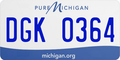 MI license plate DGK0364
