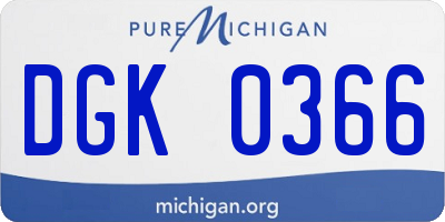 MI license plate DGK0366