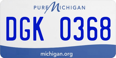 MI license plate DGK0368