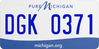 MI license plate DGK0371