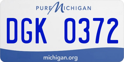 MI license plate DGK0372