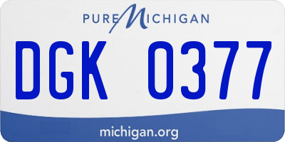 MI license plate DGK0377