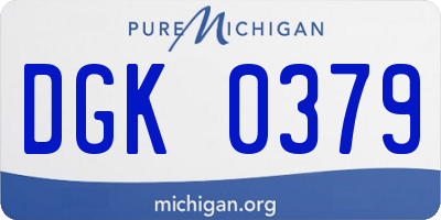 MI license plate DGK0379