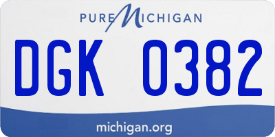 MI license plate DGK0382
