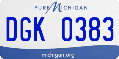 MI license plate DGK0383