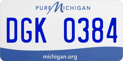 MI license plate DGK0384