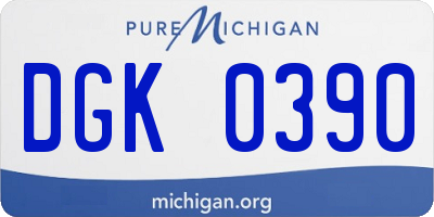 MI license plate DGK0390
