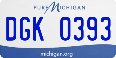 MI license plate DGK0393