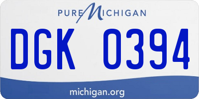 MI license plate DGK0394