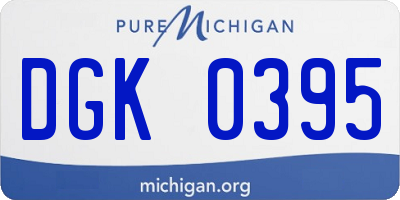 MI license plate DGK0395