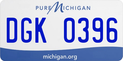 MI license plate DGK0396
