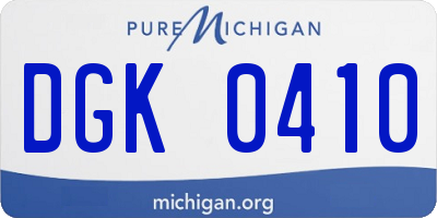 MI license plate DGK0410