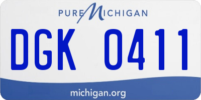 MI license plate DGK0411