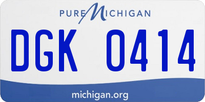 MI license plate DGK0414