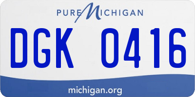 MI license plate DGK0416