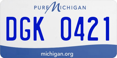 MI license plate DGK0421