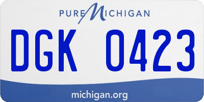 MI license plate DGK0423