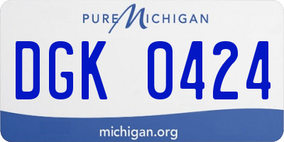 MI license plate DGK0424