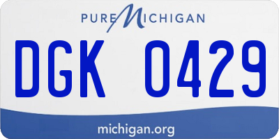 MI license plate DGK0429
