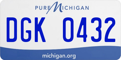 MI license plate DGK0432