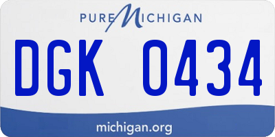 MI license plate DGK0434