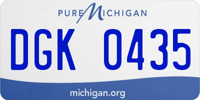 MI license plate DGK0435