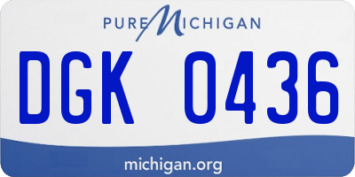 MI license plate DGK0436
