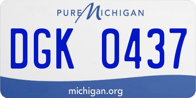 MI license plate DGK0437