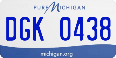 MI license plate DGK0438