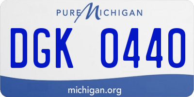 MI license plate DGK0440